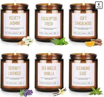 Amazon.com: JGXLQ Scented Soy Candle Set - 6-Pack Candles for Home, Up to 300-Hour Burn | 6 Scents: Jasmine, Eucalyptus, Sandalwood, Lavender, Vanilla