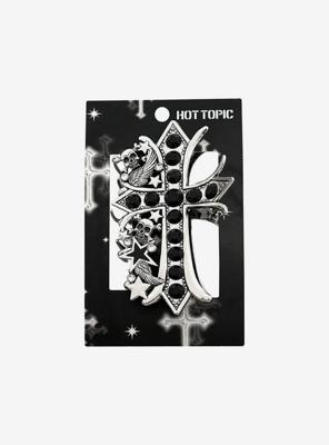 Bling Skull Cross Claw Hair Clip | Hot Topic