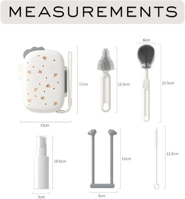 6 In 1 Baby Bottle Brush Cleaning Set With Foldable Drying Rack : Amazon.co.za: Baby Products