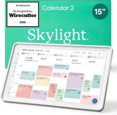 Amazon.com: Skylight Calendar 2 – 15 Touchscreen Digital Calendar, Shadowbox, Silver | Full HD, Featured on Wirecutter, Wall Planner & Interactive Cho