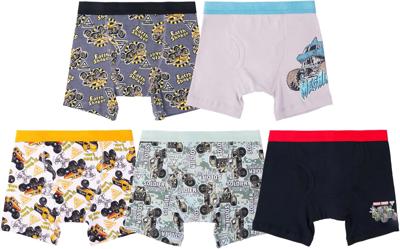 Amazon.com: Handcraft Monster Jam Boys 5-Pack Boxer Briefs, Grave Digger Megalodon Earth Shaker Soldier Fortune, Size 4T : Clothing, Shoes & Jewelry
