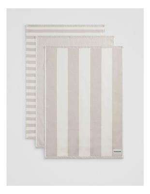 Country Road Isa Australian Cotton Tea Towel Pack of 3 in Pale Grey | MYER