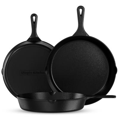 Utopia Kitchen Cast iron Skillets 6, 8 and 10 Inches, Pre-Seasoned - Walmart.com