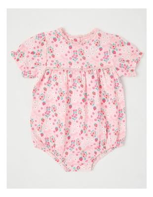 Sprout Berry Bow Double Cloth Bodysuit in Blush | MYER