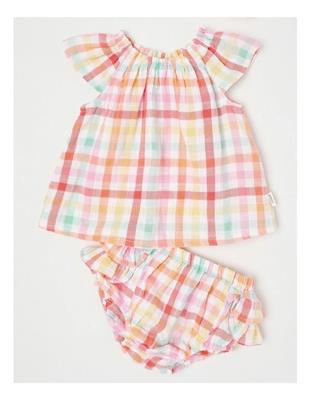 Sprout Rainbow Gingham Double Cloth 3 Piece Set in Assorted | MYER