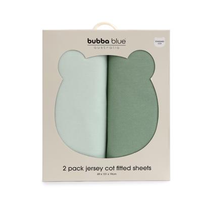 Bubba Blue Sundae Cot Fitted Sheet 2 Pack Greentea | Baby Bunting AU