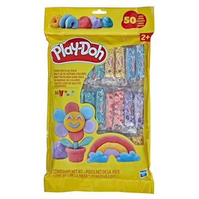 Play-Doh 50-Pack Refill Color Sticks, Bulk Prizes & Favors, Assorted Colors, 1 Ounce Each, Individually Wrapped