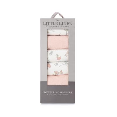 The Little Linen Co. Towelling Wash Cloth 6 Pack Harvest Bunny | Baby Bunting AU