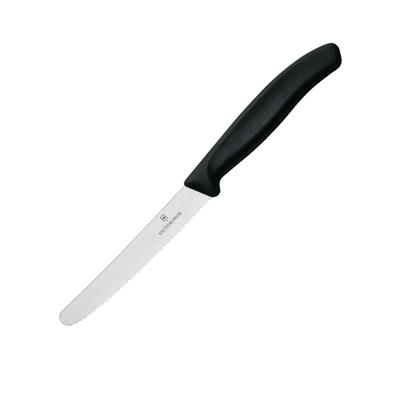 Victorinox Swiss Classic Serrated Tomato & Sausage Knife 11cm Black | Kitchen Warehouse