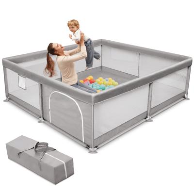 Babyeap Baby Playpen Large Play Yard Fence for Toddlers,50x50 Gray - Walmart.com