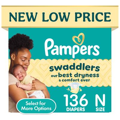 Pampers Swaddlers Fragrance Free Baby Diapers Newborn, 136 Count (Select for More Options) - Walmart.com