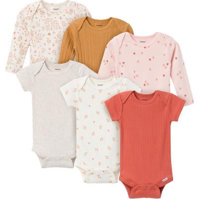 Gerber Baby Girls 6-Pack Onesies Bodysuits, Red, 12 Months : Target