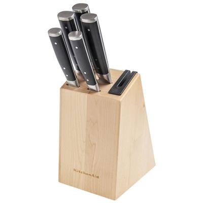KitchenAid – Gourmet 5pc Knife Block Set with IN-BUILT Knife Sharpener – Victorias Basement