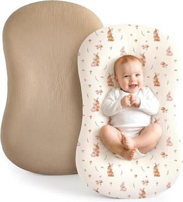 Amazon.com : Termichy Muslin Cover for Baby Lounger: Fitted for 32x20 Baby Nest | Breathable Cotton Silpcovers for Infant Support Cushion - Removable