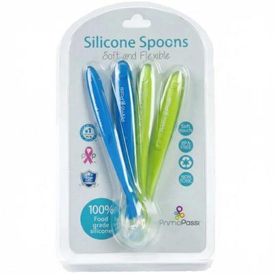 Primo Passi - 4Pk Silicone Spoon, Blue/Green