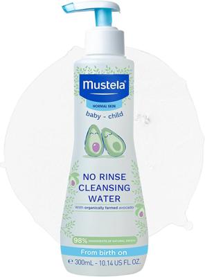 Mustela No Rinse Cleansing Water for Baby - Gentle Micellar Water - 300ml | Gentle Formula, 98% Natural Ingredients, With Aloe Vera, Avocado Perseose