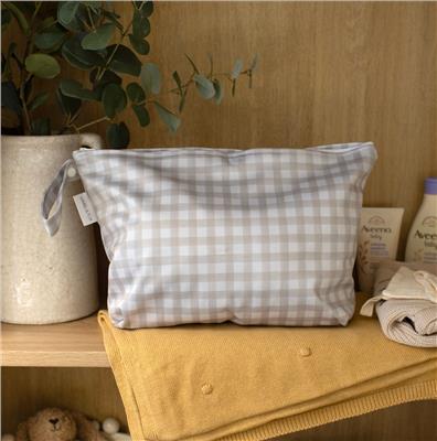 Mabel & Fox - Large Wet Bag - Beige Gingham