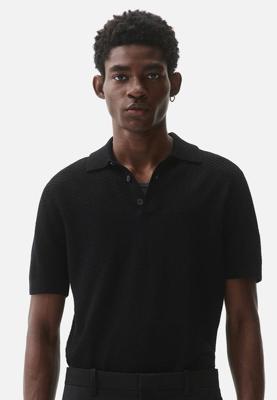 Slim fit textured polo shirt - black - 1288128002 H&M T-Shirts & Vests | Superbalist
