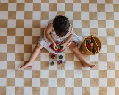 Mustard Check Play Mat – Soft, Stylish & Spill-Resistant | Little Mat Co – little mat co