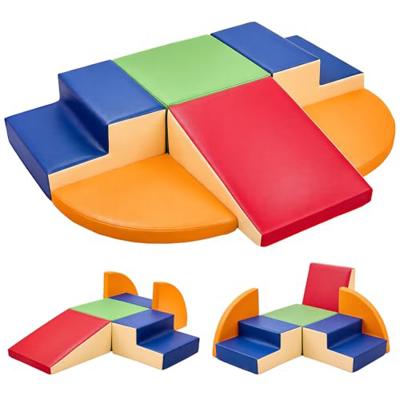 TODIBY 6-Piece Soft PU Leather Toddlers Climbing Toys (XL Size), Baby Foam Climbing Blocks, Extra Large Foam Play Gym Climber Structures for Toddler 3