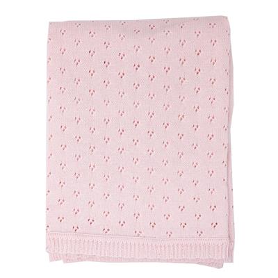 Pointelle Layette Baby Blanket, Pink