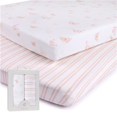 Elys & Co. Baby Fitted Pack n Play - Mini Crib Sheet Set - 2 Pack - 38 x 24