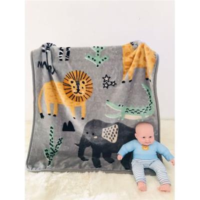Safari Grey Printed Baby Blanket