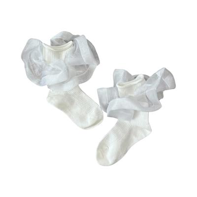 White Organza Ruffle Socks – Three Wildflower Designs