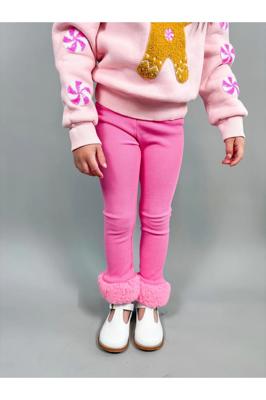 Pink Fur Cuffed Leggings (PREORDER) – Three Wildflower Designs