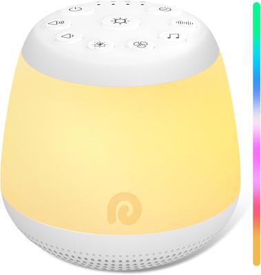 Dreamegg White Noise Machine with Night Light, Sound Machine for Baby Adult | 24 Sounds, 8 Night Lights, Pink and White Noise, 32 Volume Levels, 4 Tim