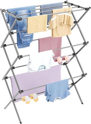 HOMIDEC Clothes Airer,3-Tier Indoor/Outdoor Foldable Clothes Drying Rack | Clothes Horse with 11 Thickened Poles Bearing Weight 20kg,Space Saving Clot