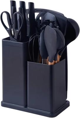 19 PCS Silicone Cooking Utensils Set with Wooden Handle, Heat-Resistant Non Stick Kitchen Utensils Set for Baking, Mixing and Serving, Essentials Kitc