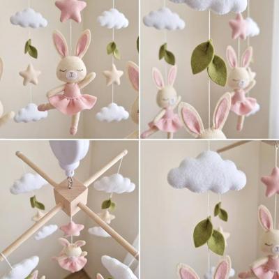 Ballerina Bunny Felt Baby Mobile, Pink Rabbit Cloud Star Nursery Decor - Etsy