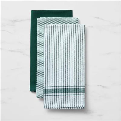 Kitchen Pro Arden Tea Towel Set of 3 Hunter Green | Kitchen Warehouse™