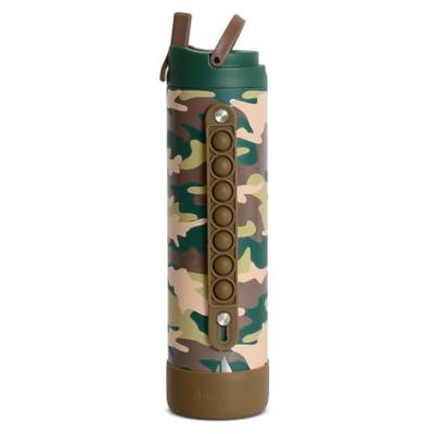 Elemental Iconic 20oz Kids Insulated Water Bottle w/Straw & Pop-It Handle | 100% Leak-Proof When Closed, Insulated Water Bottles with Triple-Wall Insu