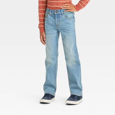 Boys Stretch Bootcut Fit Jeans - Cat & Jack™ Light Wash 6: Mid Rise, Adjustable Waistband, Denim, Machine Washable : Target