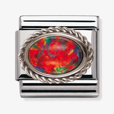 Nomination 330503/08 Ornate Settings Red Opal Charm - thbaker.co.uk