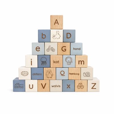 Alphabet Building Blocks (A–Z) - 26 Piece Wooden Blocks (3.2cm x 3.2cm
 – Timmy Toys