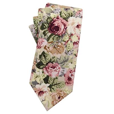 Mantieqingway Mens Cotton Floral Neck Tie 2.36 Printed Skinny Tie