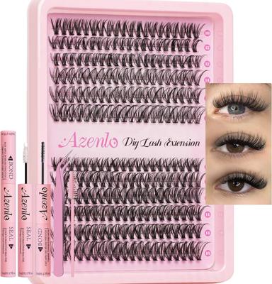 Amazon.com: Azenlo Lash Clusters Kit, 240pcs DIY Lash Extensions Kit, 30D+40D Thin Band Lash Clusters, 10-16mm Soft Natural Volume Lashes for Beginner