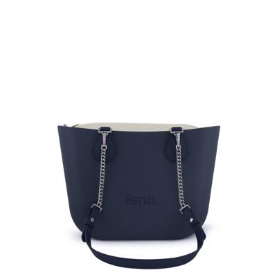 Pettie-Navy-Bone Inner- Silver Zip-Navy/Silver Chain | Fenn Collection