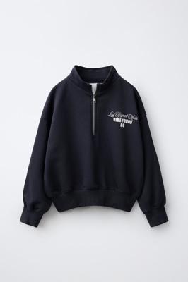 HIGH NECK SPORTY SWEATSHIRT - Navy blue | ZARA Spain