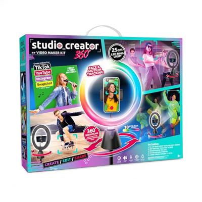 Studio Creator 360 Motion Tracking Ring Light Kit – Tripod, XL Green Screen & Phone Holder | TikTok, YouTube & Instagram Video Set for Teens