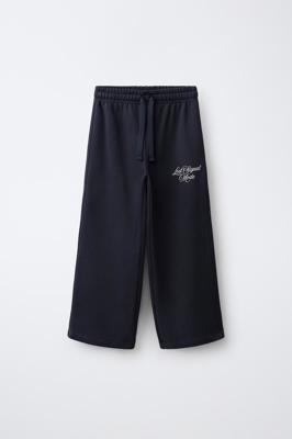 WIDE-LEG JOGGING TROUSERS - Navy blue | ZARA