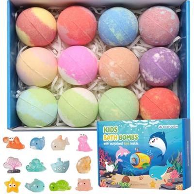 12Pcs Bath Bombs Gift Set for Kids＆Women with Surprised Toys