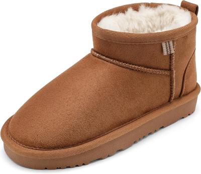 Amazon.com: Stelle Kids Snow Boots Girls Boys Winter Ankle Boots(Chestnut,13ML) | Faux Fur Lined,Faux Suede Upper,Pull-On,TPR Outsole,Cozy,Lightweight