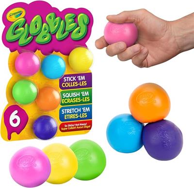 Amazon.com: Crayola Globbles Fidget Toy (6ct), Sticky Stress Ball for Adults & Kids, Squishy Balls, Calming Sensory Gifts for Stress Relief : Toys & G