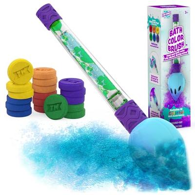 Tub Works® Bath Color Brush™ Kids Bath Bomb Set | Nontoxic & Fragrance-Free | Use Brush to Paint Water with Vibrant, Fizzing Colors | Fun BathBombs fo