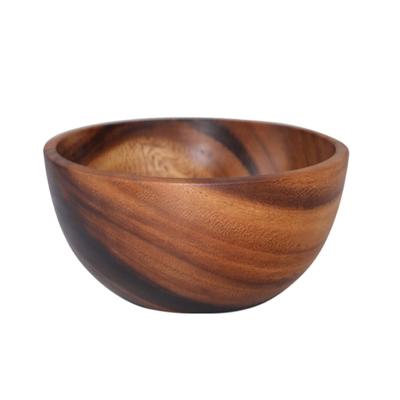 1 Pc Acacia Bowl, Wooden Bowls, Wooden Serving Wooden Fruit Bowl, Round Serving Bowl for Fruits or Salads Bowls, Wood Bowl uitable for Fruit or Salads