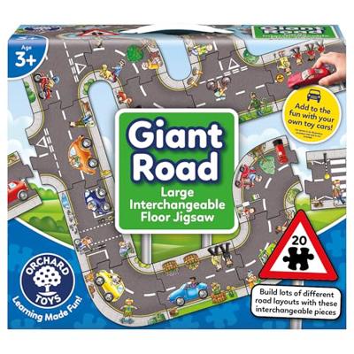 Orchard Toys Giant Road Floor Puzzle, Interchangeable Car Track for Age 3+